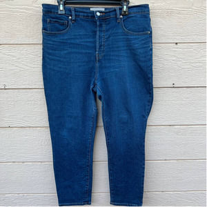 Everlane Pants Womens 32 Regular Dark Wash Blue Button Fly Straight Jeans Ladies